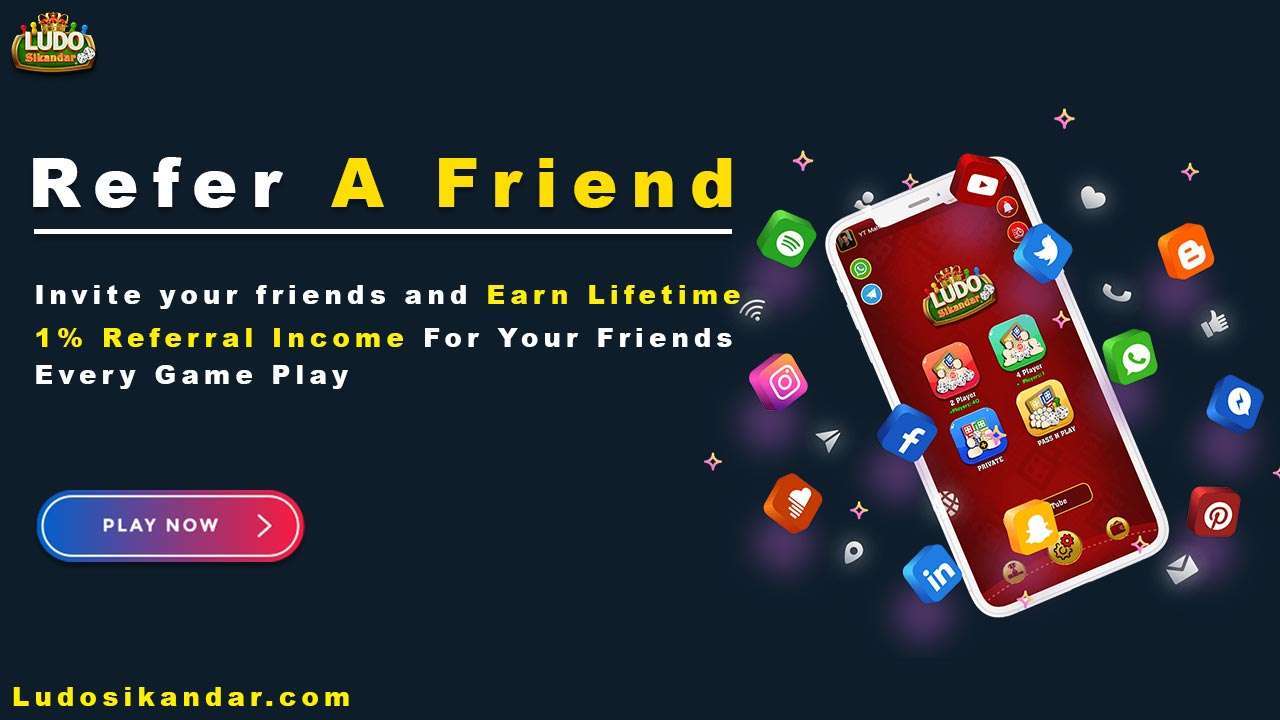 Refer your friends and earn Lifetime 1% Referral Income For Your Friends Every Game Play.